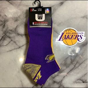 3 Pair Los Angeles Lakers No Show Socks Officially Licensed NBA Merchandise, NWT